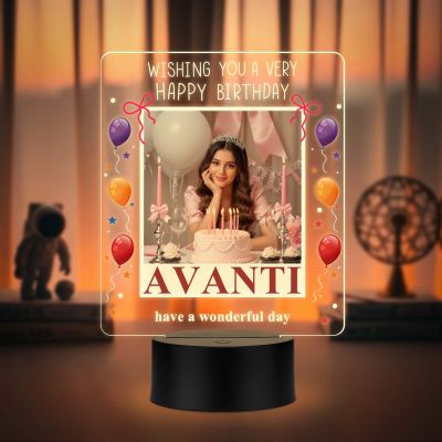 Personalized Birthday UV Print LED Lamp – Custom Photo & Name Acrylic Night Light